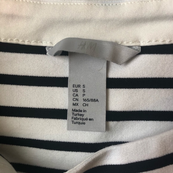 Black and White Striped Peplum Top - Picture 6 of 7